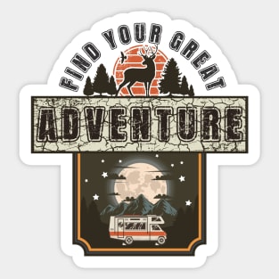 Find your great adventure, Camping RV vintage, Camping partners for life,  Retro RV camping Sticker